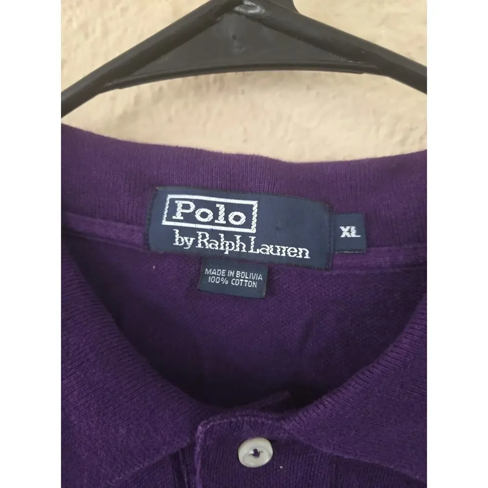Polo Ralph Lauren Polo Shirt, Mens Size XL, Short Sleeve, Purple, 100% Cotton - Picture 3 of 5
